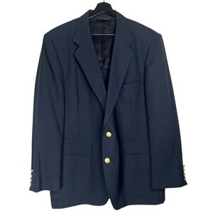 Sutter & Grant Men's Blazer Jacket 44S Navy Blue Gold Buttons Vintage